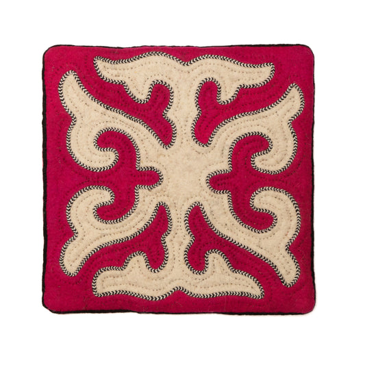 Hand-felted cushion cover from Kyrgyzstan